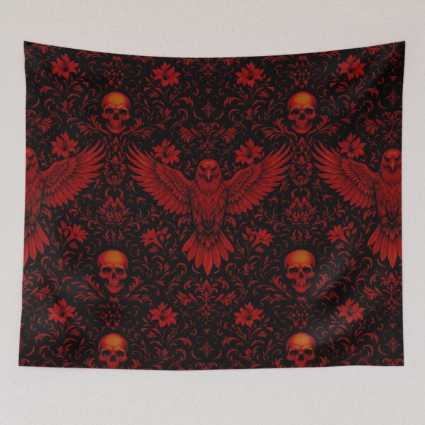 Item preview, Macabre Red Crow Victorian Floral Aesthetic designed and sold by cabuks.