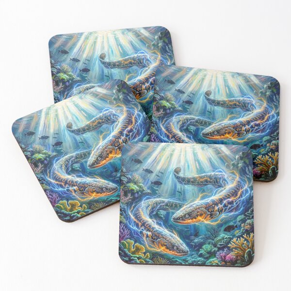 Item preview, Electric Surge – Impressionist Deep Sea Eel Art designed and sold by MagicMood Creations.