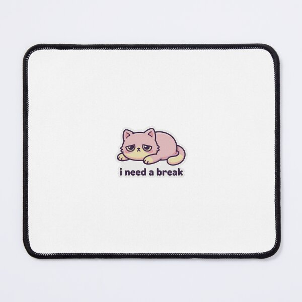 Item preview, Cute Cat Sticker – I Need A Break Funny Sleepy Cat Aesthetic designed and sold by S33ART.