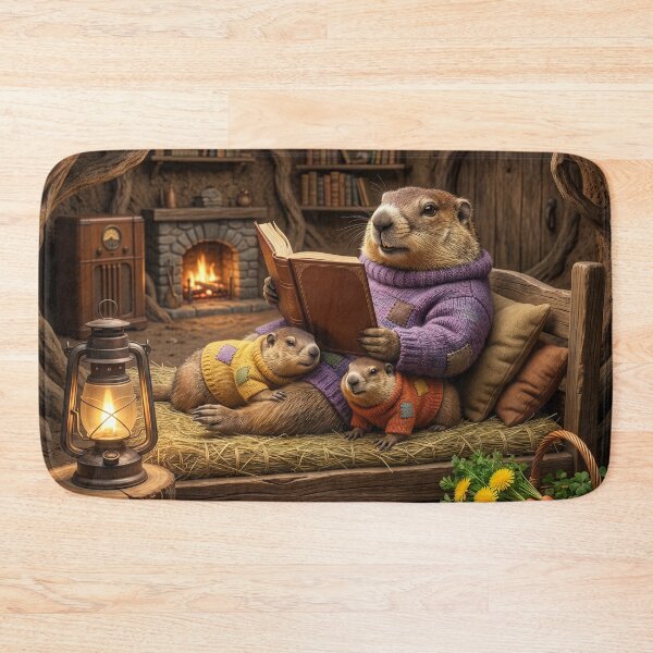 Item preview, Groundhog Reads to Her Babies in Their Den designed and sold by Tridentulus.
