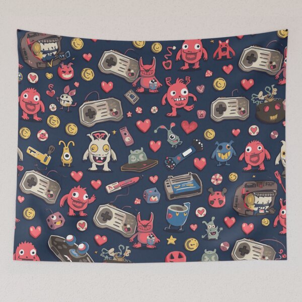 Item preview, Retro Gamer Chaos ✿ Kawaii Gaming Aesthetic – Nostalgia Core Pattern designed and sold by Sixième Studio.