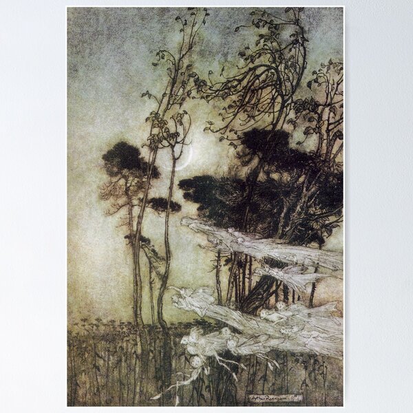 Item preview, The Moon Like a Silver Bow - Midsummer Night's Dream - Arthur Rackham  designed and sold by forgottenbeauty.