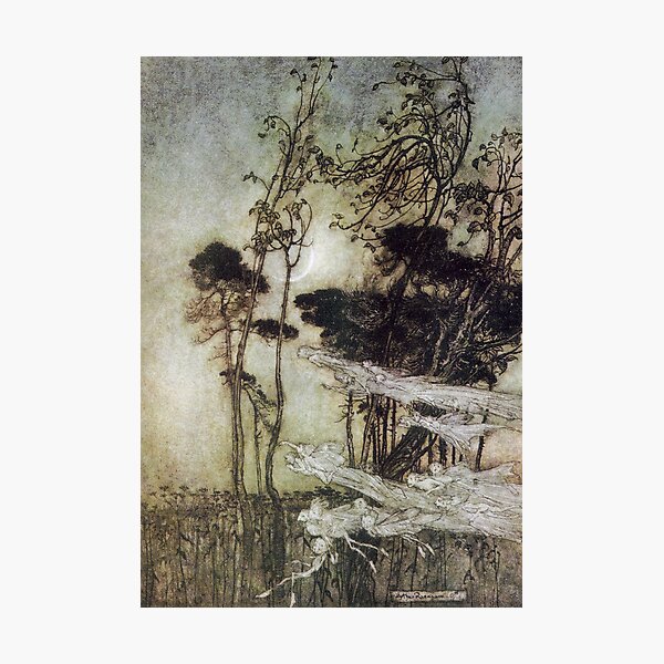 Item preview, The Moon Like a Silver Bow - Midsummer Night's Dream - Arthur Rackham  designed and sold by forgottenbeauty.