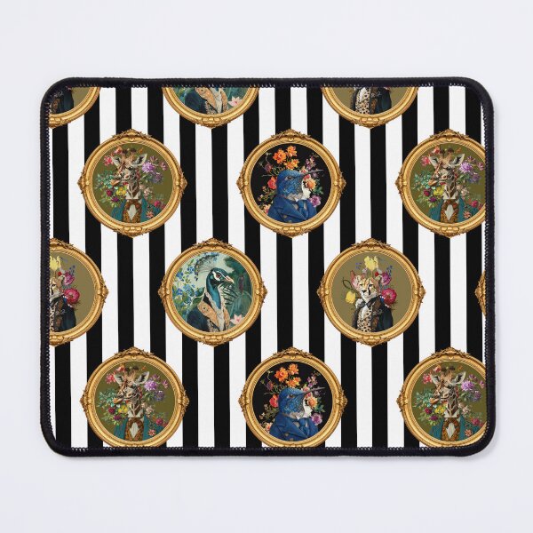 Item preview, Society in Bloom Animal Portrait Pattern Floral Victorian Collage Wallpaper, Maximalist Art Print, Vintage Inspired Decor designed and sold by ECBrothers.