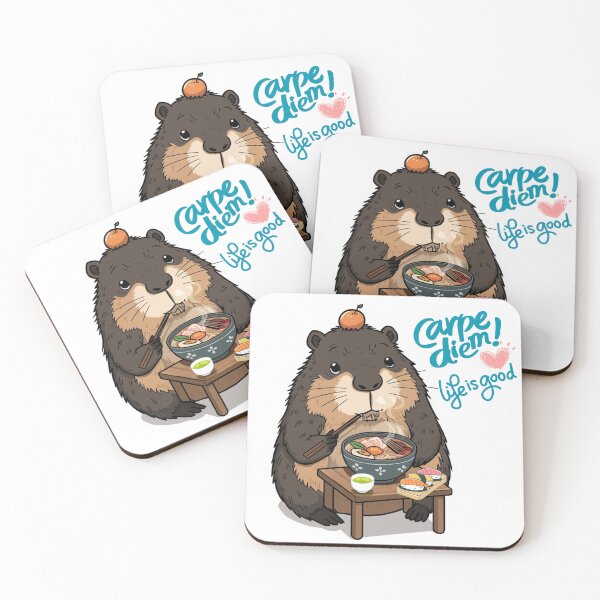Item preview, Cute Kawaii Capybara Ramen Sushi Life is Good designed and sold by Hiya Future.