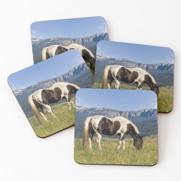 Item preview, Black and White Horse Grazing in Wyoming designed and sold by Kay Brewer.