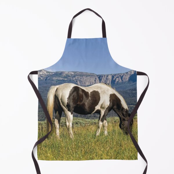 Item preview, Black and White Horse Grazing in Wyoming designed and sold by Kay Brewer.