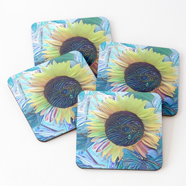 Item preview, Sunflower Splash – Vibrant Blue Watercolor Sunflower Art designed and sold by Lainey1978.