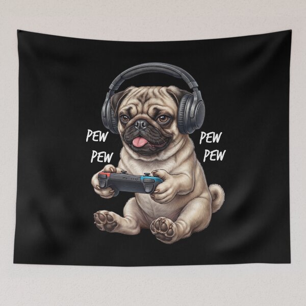 Item preview, Gaming Pug Gamer Videogaming Dog Lover designed and sold by TerryConnells.