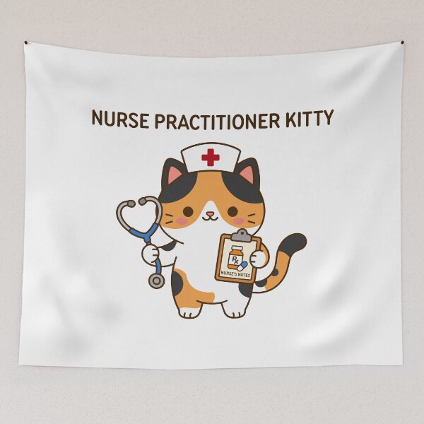 Item preview, Nurse Practitioner Kitty - Advanced Practice Care Cat designed and sold by officinelala.