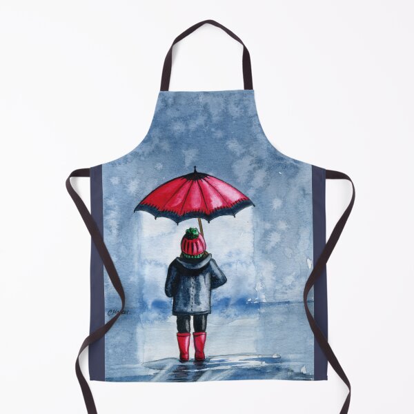 Item preview, The Red Umbrella - Rainy Day Watercolour Illustration designed and sold by Cass Harker Studio.