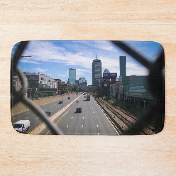 Item preview, Boston Skyline Framed Through Chain Link Fence Urban Photography designed and sold by MDCCo.