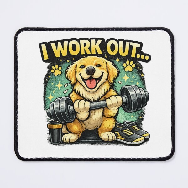 Item preview, I Work Out Funny Dog Gym Design Cute Dog Workout Fitness Lover Gift designed and sold by InjeyArt.