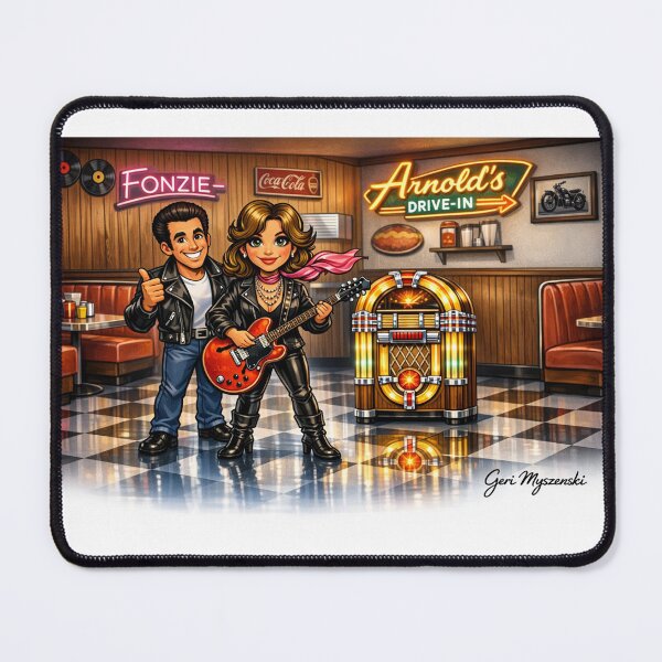 Item preview, Happy Days Fonzie and Leather Tuscadero November 15, 1977 designed and sold by The Art Queen Of Michigan .