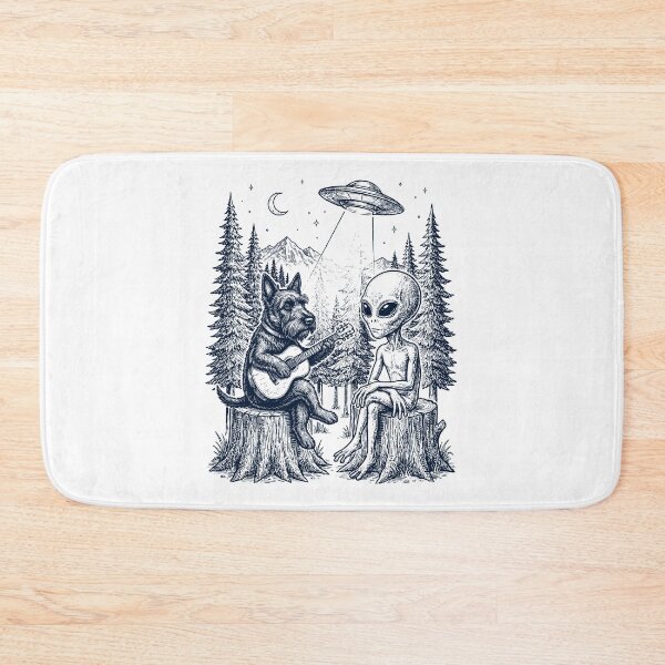 Item preview, Vintage Scottish Terrier Playing Guitar With Alien And UFO Dog Lover designed and sold by DoodleTortle.