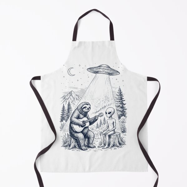 Item preview, Vintage Sloth Playing Guitar With Alien And UFO Animal Lover designed and sold by DoodleTortle.