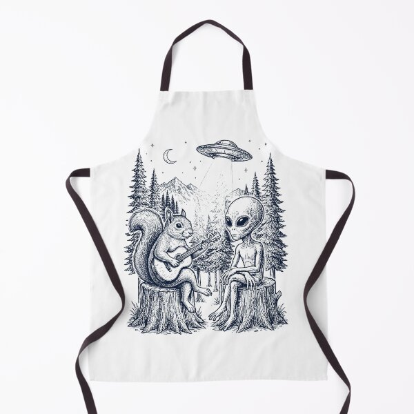 Item preview, Vintage Squirrel Playing Guitar With Alien And UFO Animal Lover designed and sold by DoodleTortle.