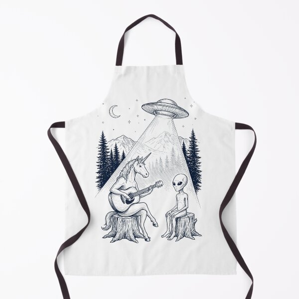 Item preview, Vintage Unicorn Playing Guitar With Alien And UFO Animal Lover designed and sold by DoodleTortle.