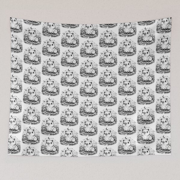 Item preview, Capybara in the moonlight designed and sold by ArtfulSoules.