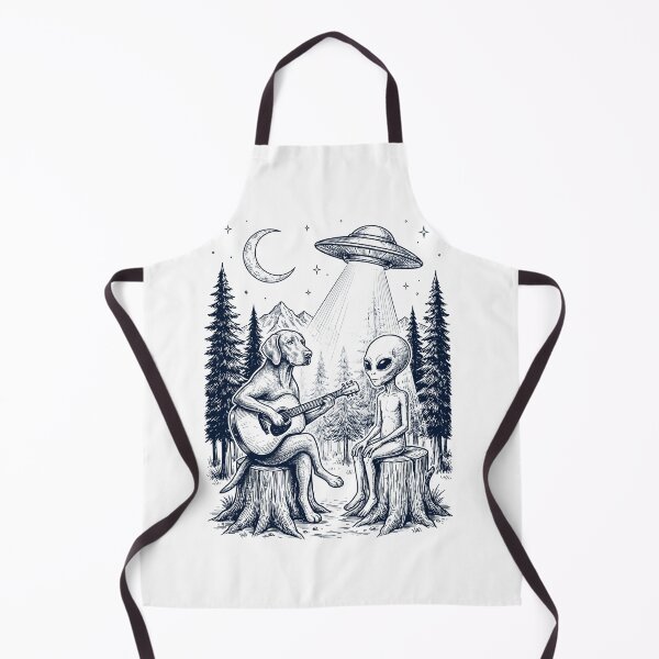 Item preview, Vintage Vizsla Playing Guitar With Alien And UFO Dog Lover designed and sold by DoodleTortle.