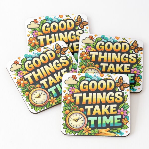 Item preview, Good Things Take Time Retro Motivational Quote Positive Vibes Aesthetic Design designed and sold by PrincessArte.