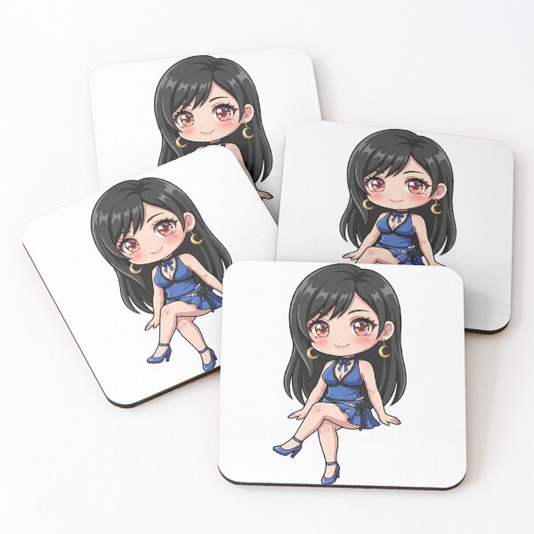 Item preview, Tifa Lockhart Sitting Elegant Blue Dress Chibi designed and sold by Void Shard Studios.