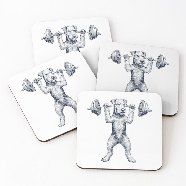 Item preview, Vintage Airedale Terrier Weightlifting Deadlift Gym Dog Lover designed and sold by DoodleTortle.