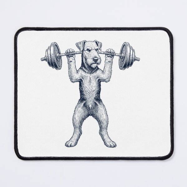Item preview, Vintage Airedale Terrier Weightlifting Deadlift Gym Dog Lover designed and sold by DoodleTortle.