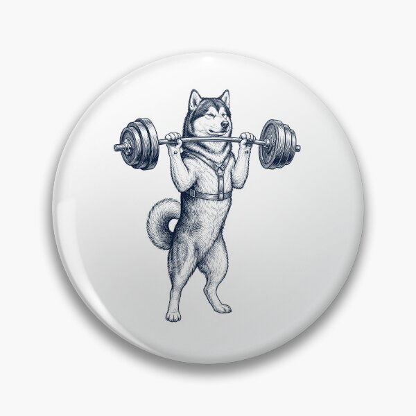Item preview, Vintage Alaskan Malamute Weightlifting Deadlift Gym Dog Lover designed and sold by DoodleTortle.