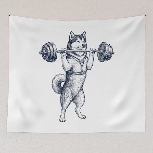 Item preview, Vintage Alaskan Malamute Weightlifting Deadlift Gym Dog Lover designed and sold by DoodleTortle.