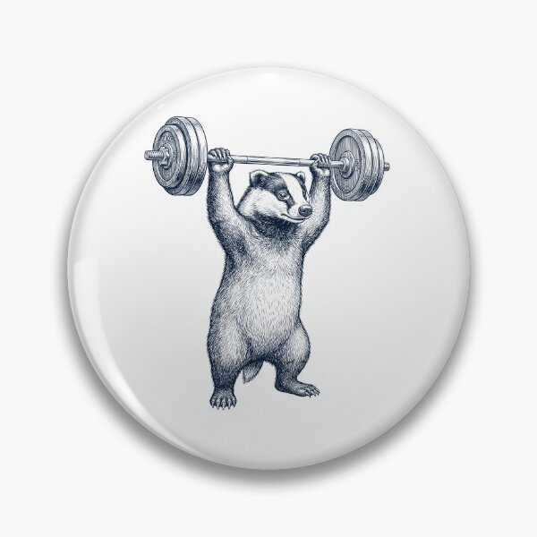 Item preview, Vintage Badger Weightlifting Deadlift Gym Animal Lover designed and sold by DoodleTortle.