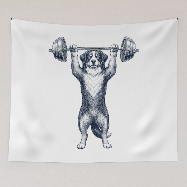 Item preview, Vintage Bernese Mountain Dog Weightlifting Deadlift Gym Dog Lover designed and sold by DoodleTortle.