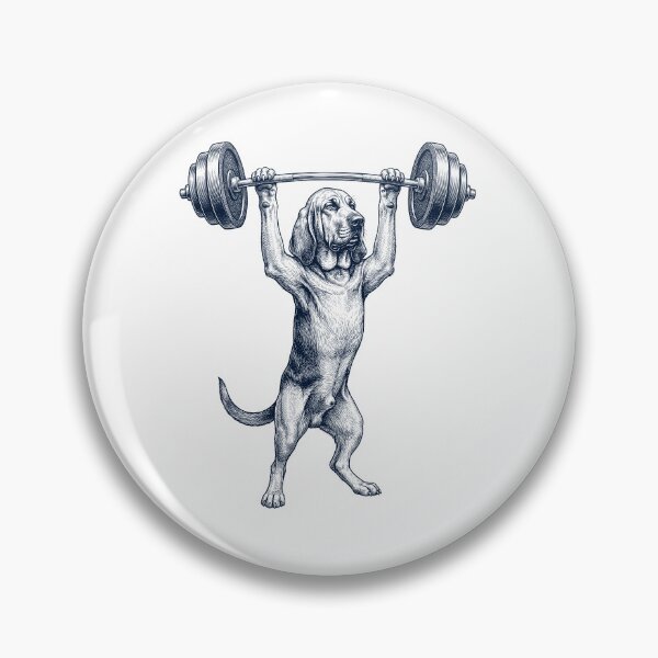 Item preview, Vintage Bloodhound Weightlifting Deadlift Gym Dog Lover designed and sold by DoodleTortle.
