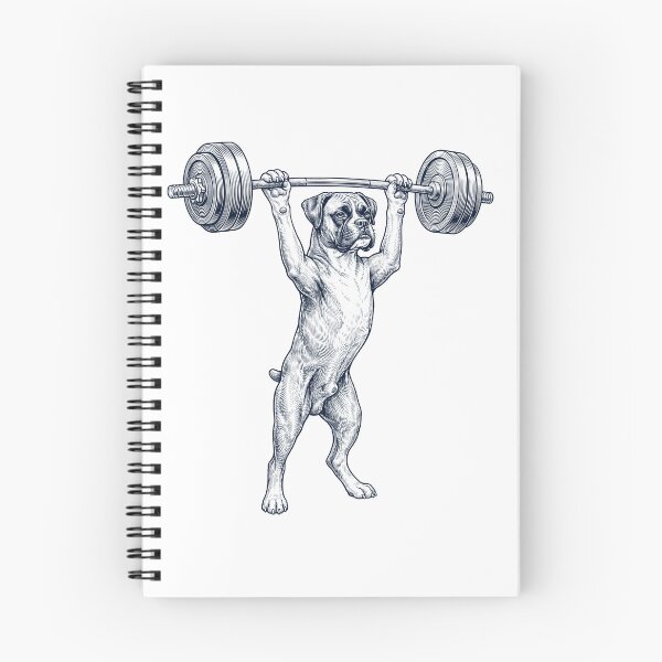 Item preview, Vintage Boxer Dog Weightlifting Deadlift Gym Dog Lover designed and sold by DoodleTortle.