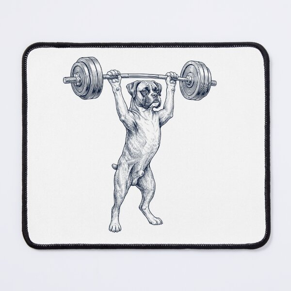 Item preview, Vintage Boxer Dog Weightlifting Deadlift Gym Dog Lover designed and sold by DoodleTortle.