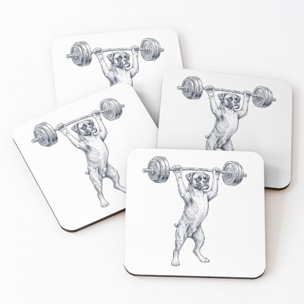 Item preview, Vintage Boxer Dog Weightlifting Deadlift Gym Dog Lover designed and sold by DoodleTortle.