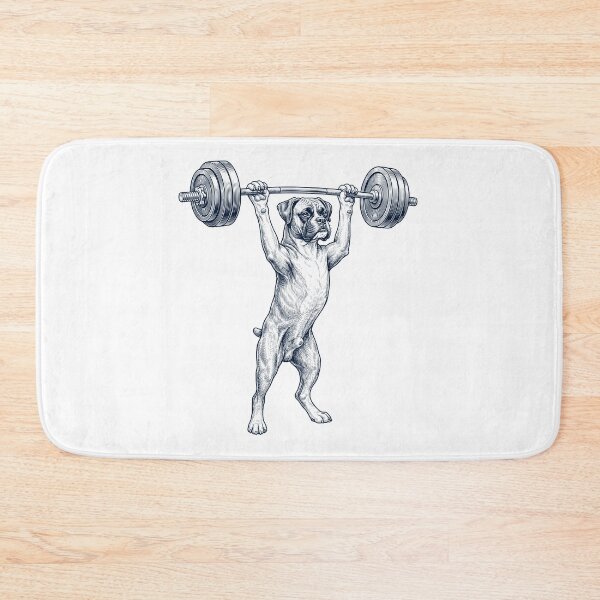 Item preview, Vintage Boxer Dog Weightlifting Deadlift Gym Dog Lover designed and sold by DoodleTortle.