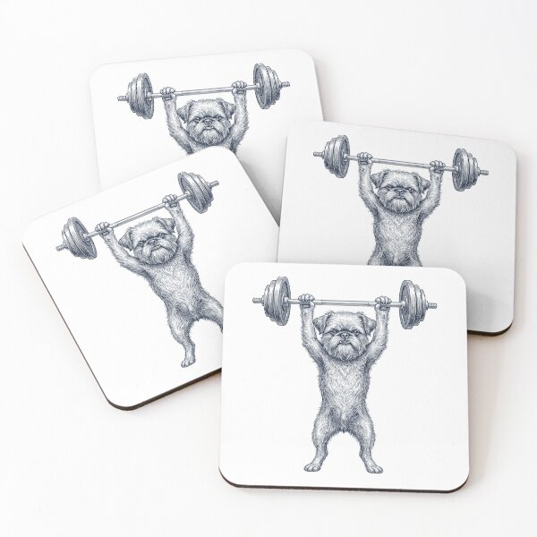 Item preview, Vintage Brussels Griffon Weightlifting Deadlift Gym Dog Lover designed and sold by DoodleTortle.