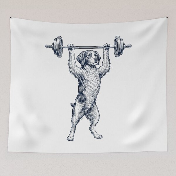 Item preview, Vintage Brittany Weightlifting Deadlift Gym Dog Lover designed and sold by DoodleTortle.