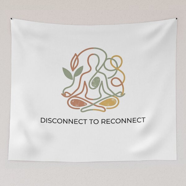 Item preview, Disconnect to Reconnect - Minimalist Mindful Line Art designed and sold by MiaStyleStudio.