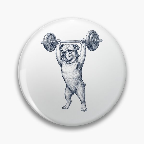 Item preview, Vintage Bulldog Weightlifting Deadlift Gym Dog Lover designed and sold by DoodleTortle.
