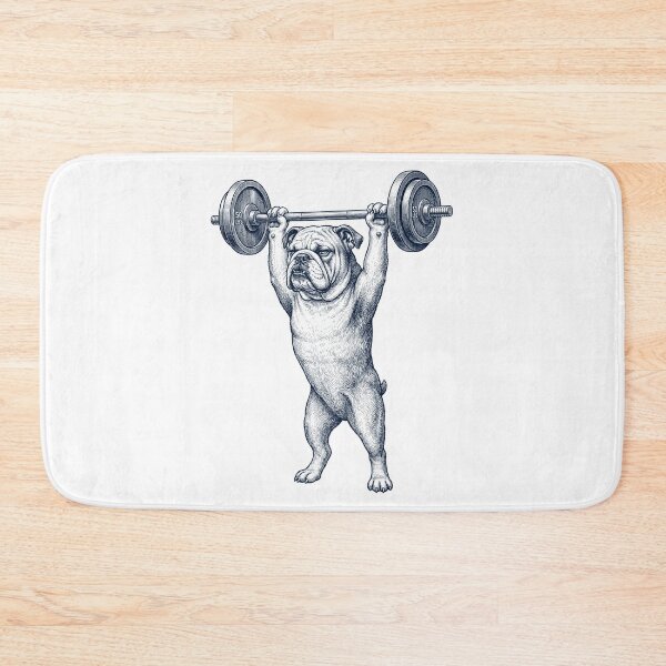 Item preview, Vintage Bulldog Weightlifting Deadlift Gym Dog Lover designed and sold by DoodleTortle.