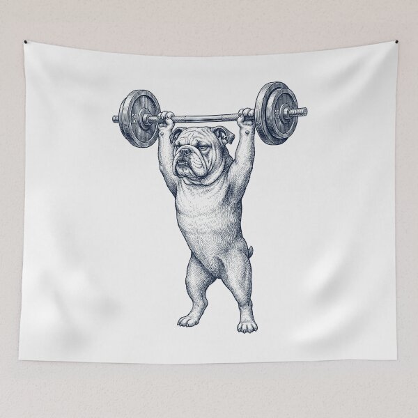 Artikelvorschau, Vintage Bulldogge Gewichtheben Kreuzheben Fitnessstudio Hundeliebhaber entworfen und verkauft von DoodleTortle.