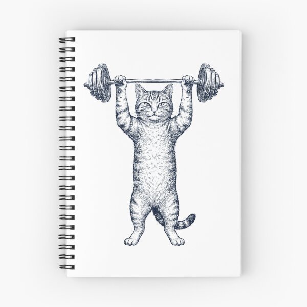 Item preview, Vintage Cat Weightlifting Deadlift Gym Animal Lover designed and sold by DoodleTortle.