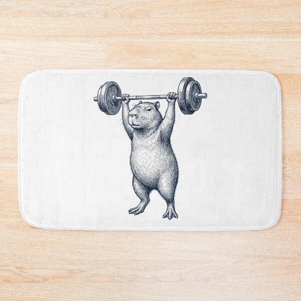 Item preview, Vintage Capybara Weightlifting Deadlift Gym Animal Lover designed and sold by DoodleTortle.