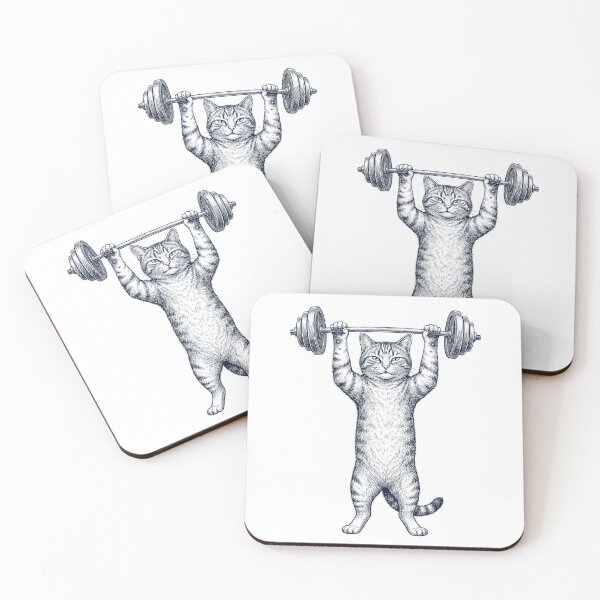 Item preview, Vintage Cat Weightlifting Deadlift Gym Animal Lover designed and sold by DoodleTortle.