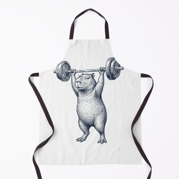 Item preview, Vintage Capybara Weightlifting Deadlift Gym Animal Lover designed and sold by DoodleTortle.
