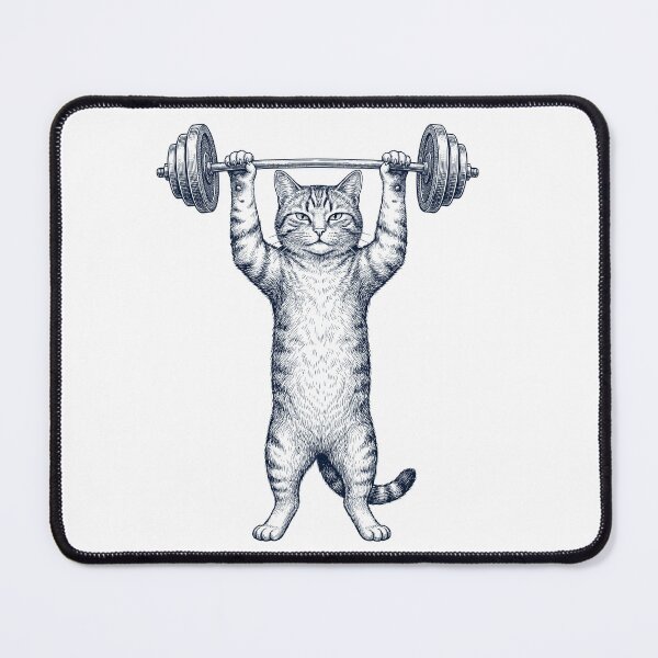 Item preview, Vintage Cat Weightlifting Deadlift Gym Animal Lover designed and sold by DoodleTortle.