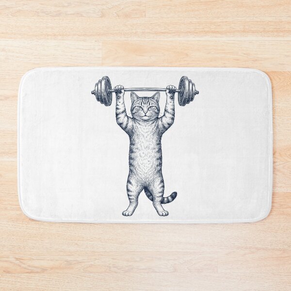 Item preview, Vintage Cat Weightlifting Deadlift Gym Animal Lover designed and sold by DoodleTortle.
