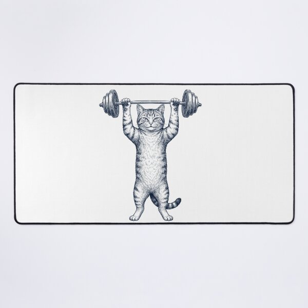 Item preview, Vintage Cat Weightlifting Deadlift Gym Animal Lover designed and sold by DoodleTortle.
